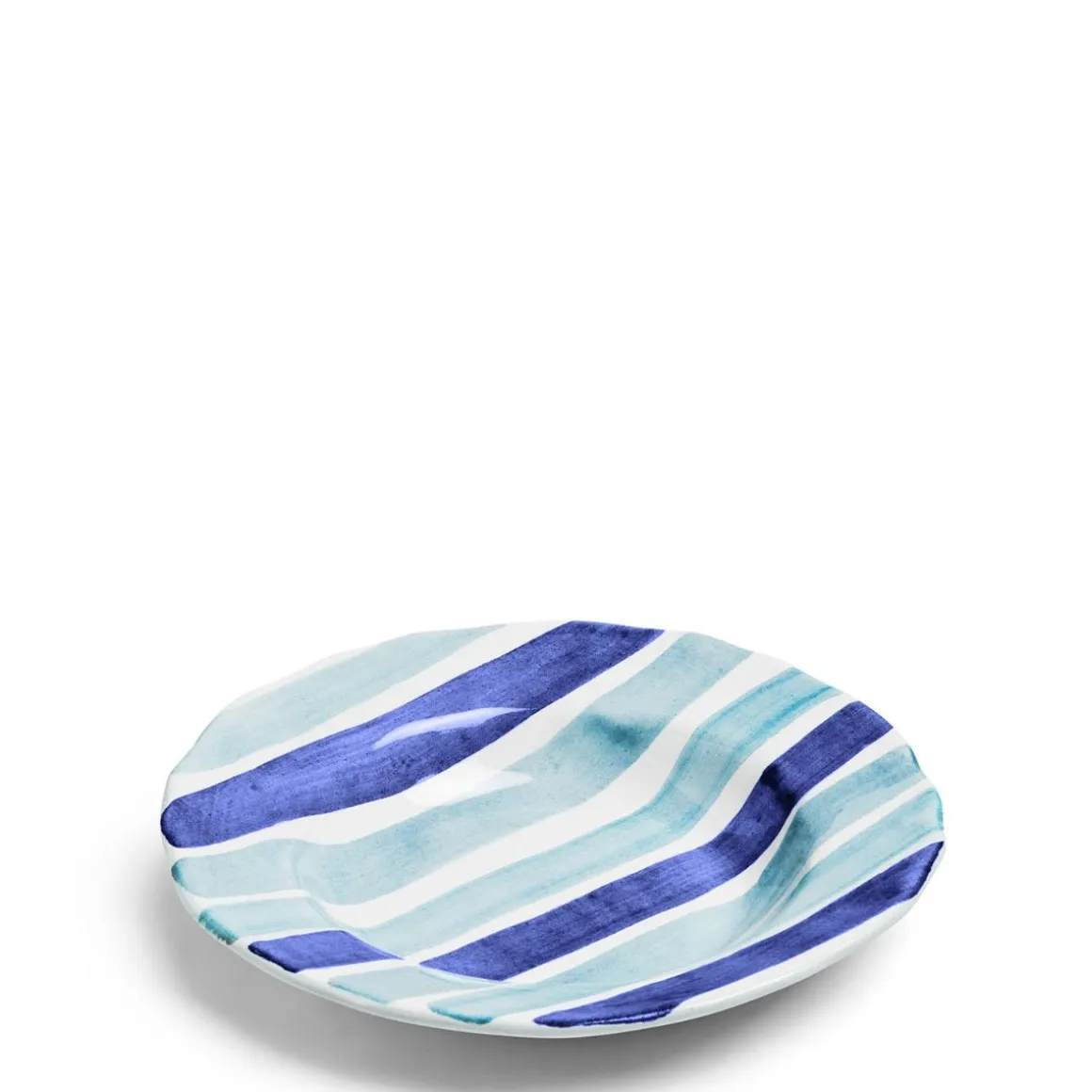 Circus Stripe Blue Shallow Bowl