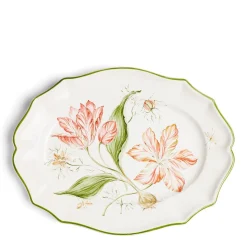 Daylesford x Colefax Quince Garden Serving Plate With Pink Tulips