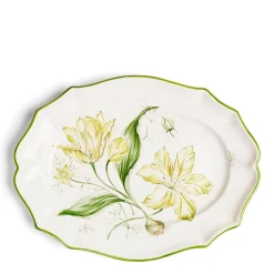 Daylesford x Colefax Quince Garden Serving Plate With Green Tulips
