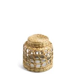 Glass Pot with Weave Small