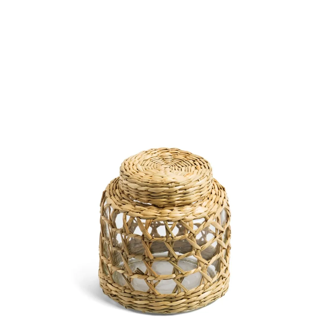 Glass Pot with Weave Small