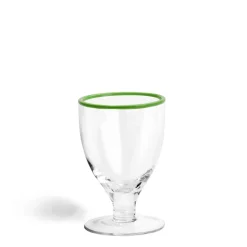 Idbury Wine Glass Green Rim