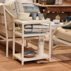 Kingham 2 Tier Side Table, White
