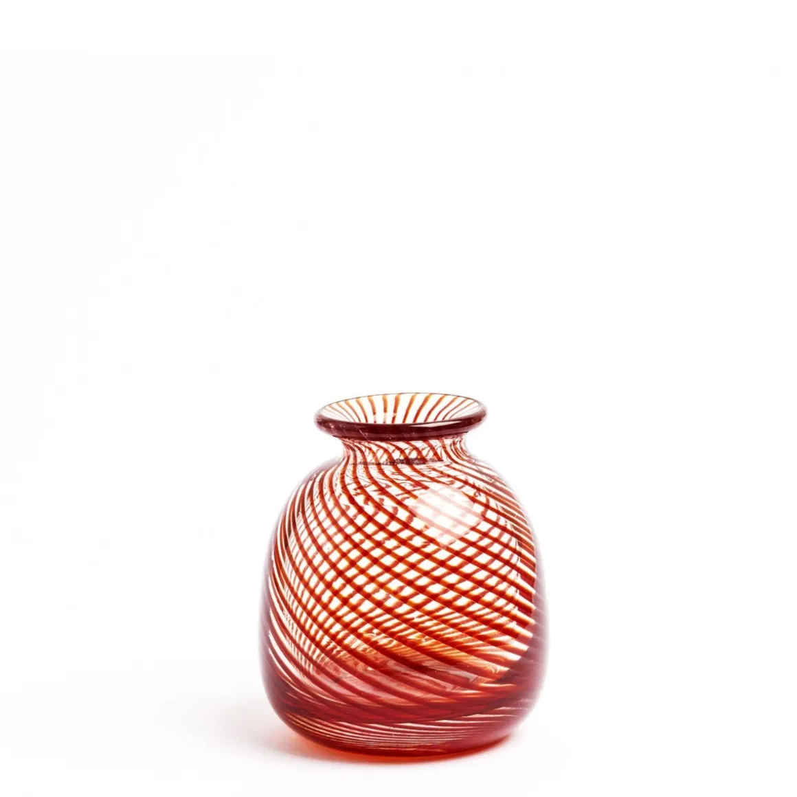 Miro Red Spiral Stripe Vase