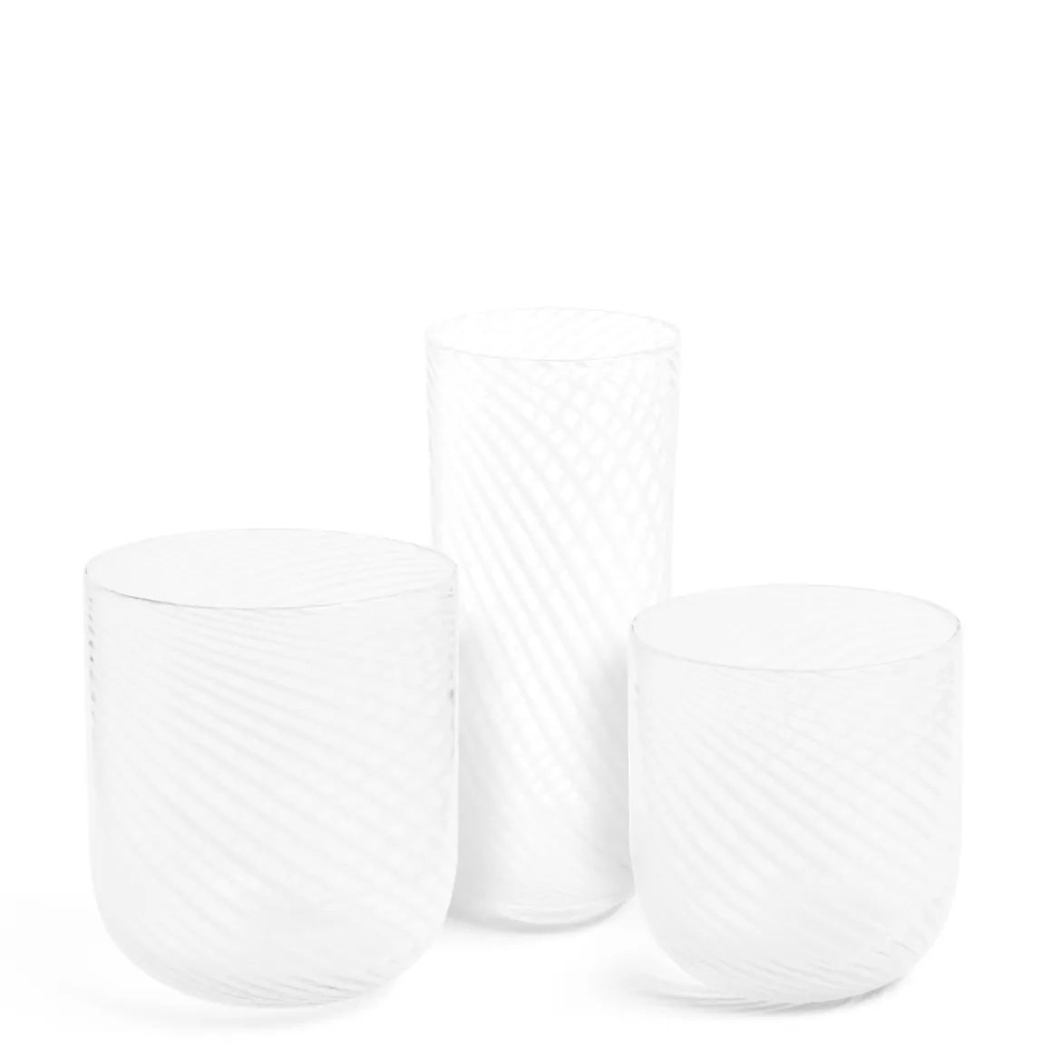 Mondrian White Spiral Stripe Vase
