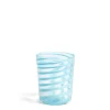 Murano Light Blue Spiral Stripe Glass