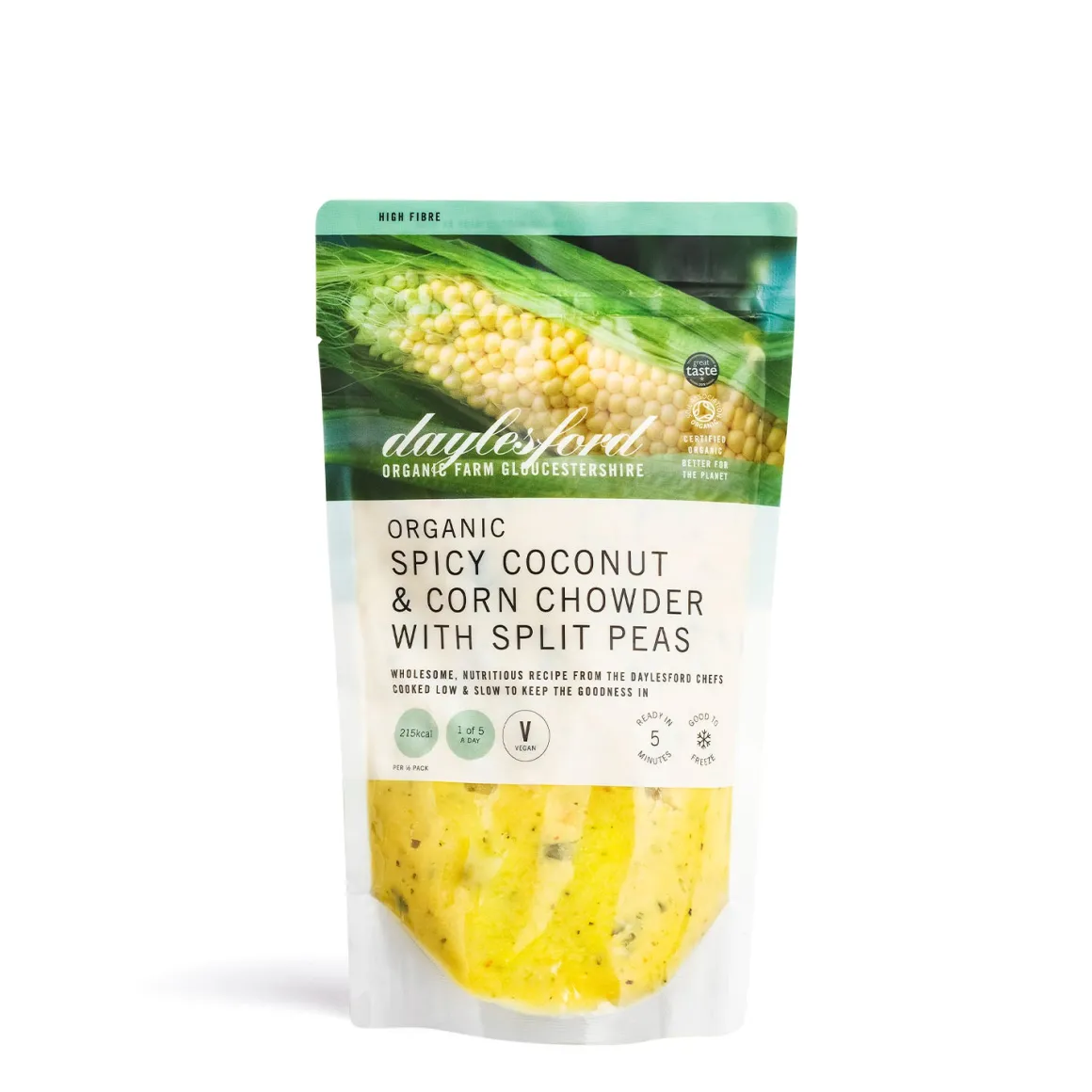 Organic Coconut Corn Chowder with Split Peas & Coriander