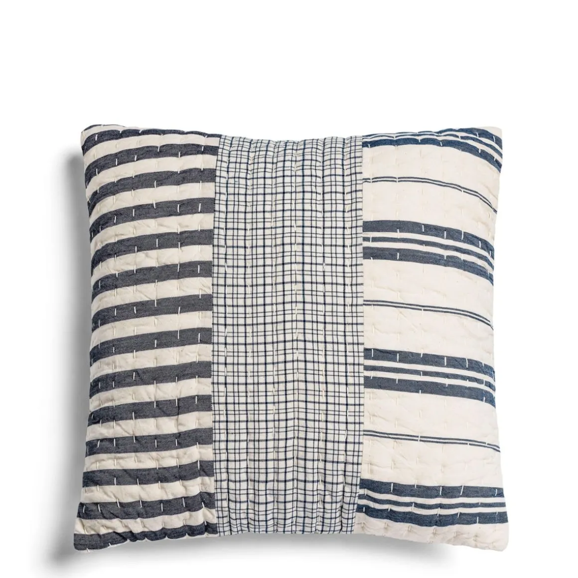 Patchwork Cushion Navy & White