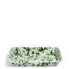 Splatter Large Rectangular Dish Green Enamel