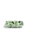 Splatter Small Rectangular Dish Green Enamel