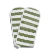 White & Green Stripe Double Oven Glove