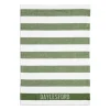 White & Green Stripe Tea Towel