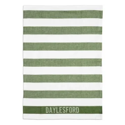 White & Green Stripe Tea Towel