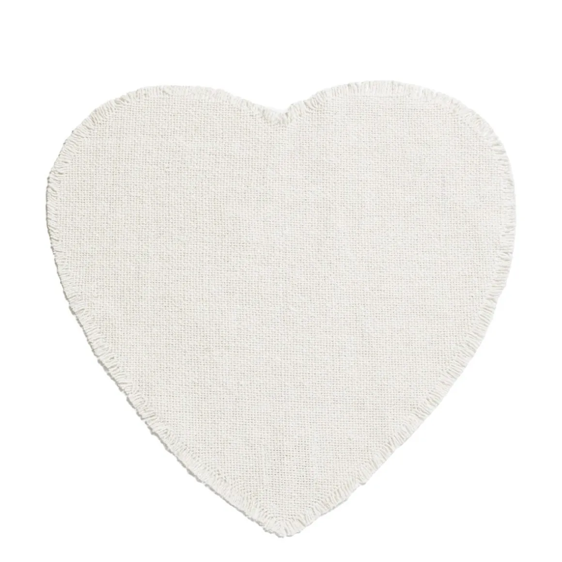 White Linen Heart Placemat