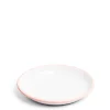 White & Pink Enamel Plate 26cm