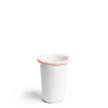 White & Pink Large Enamel Tumbler