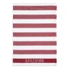 White & Red Stripe Tea Towel